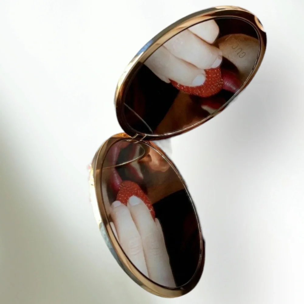 COPY - NWB Gucci Gold Monogram Embossed Compact Pocket Mirror with Box - Picture 5 of 6